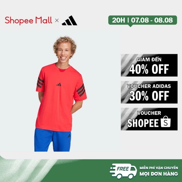 [Duy nhất 8.8 - VOUCHER 30%]adidas Phong cách sống Áo Thun 3 Sọc Future Icons Nam Đỏ JD4875