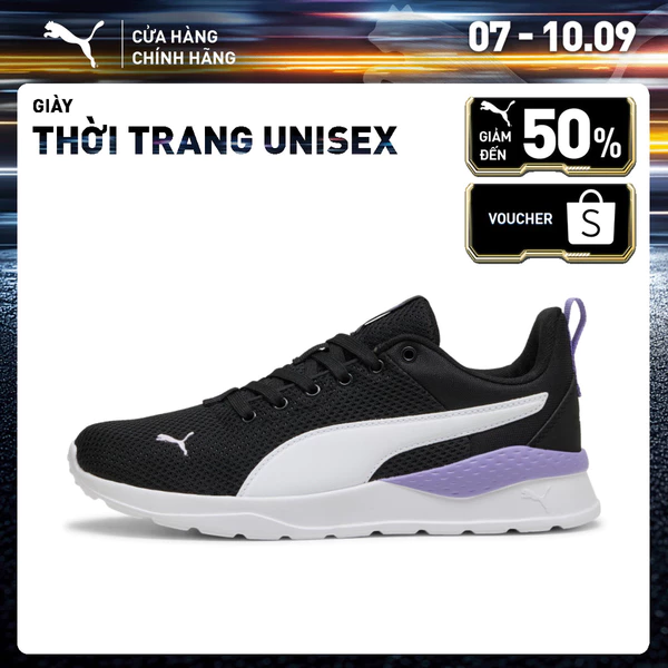 Giày Thời Trang PUMA Unisex Anzarun Lite Black-White-Lavender Alert Màu Đen
