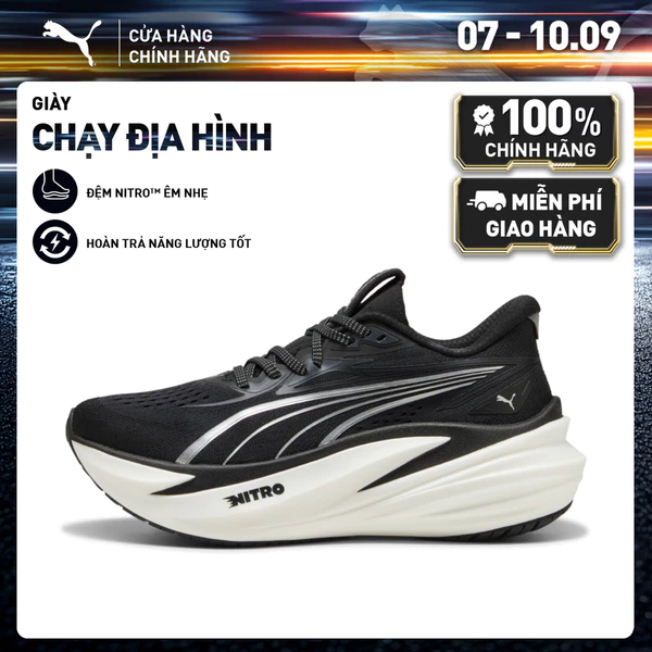 Giày Chạy Bộ PUMA Nữ MagMax NITRO 2 Wns Black-White Màu Đen