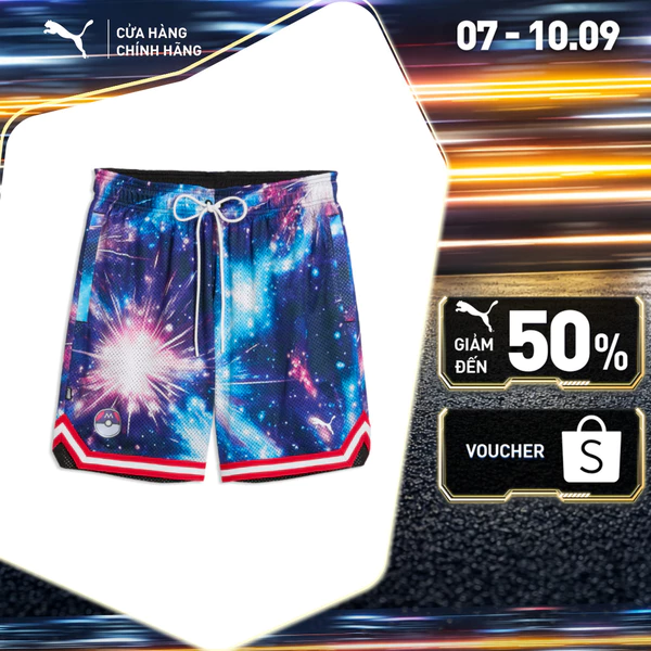 Quần Đùi Thể Thao PUMA Nam Pokemon Mewtwo Shorts Black-AOP Màu Đen