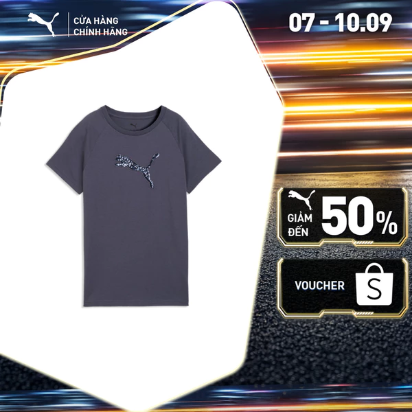 Áo Thun Thể Thao PUMA Nữ Sequins Tee Inky Depths Màu Xám