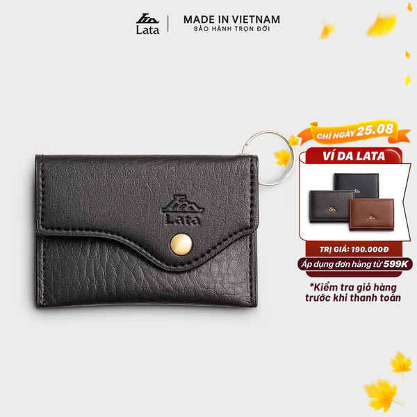 Ví Lata (Thời trang nữ nắp gập cỡ nhỏ - Ví móc khóa da MK9)