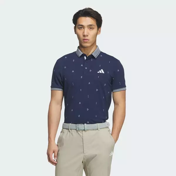 adidas Đánh gôn Áo POLO NGẮN TAY MONOGRUM Nam Màu xanh da trời JZ4364
