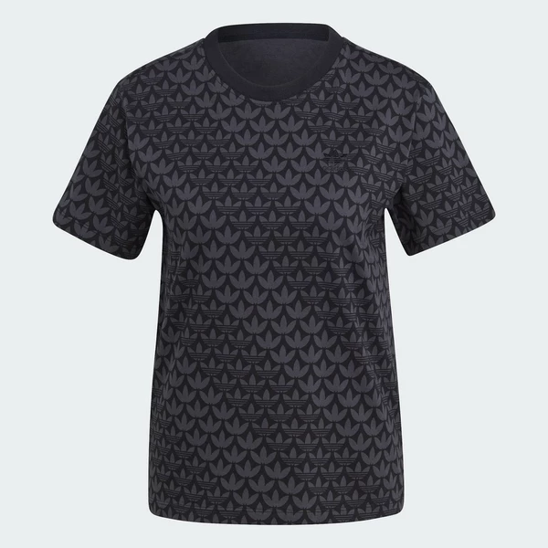 adidas Phong cách sống Áo Thun Monogram Ba Lá Nữ Đen II3180