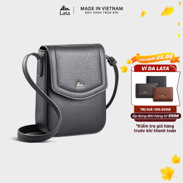 Túi Lata (Thời trang nữ viền chỉ nắp gập - Túi đeo chéo HN131)