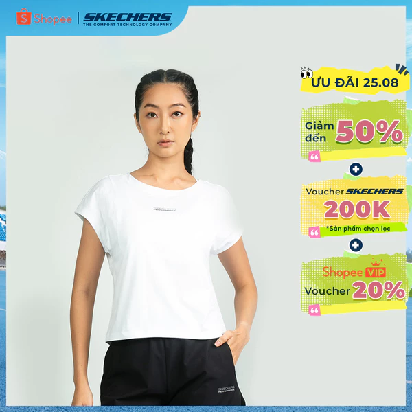 Áo Thun Tay Ngắn Nữ Skechers Walking Performance Short Sleeve Tee - SP325W299-0019 Online Sale