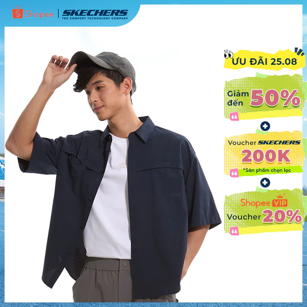 Shirt Nam Skechers Lifestyle Physical Academia Collection Trendy Shirt - SL225M018-002Z Online Sale