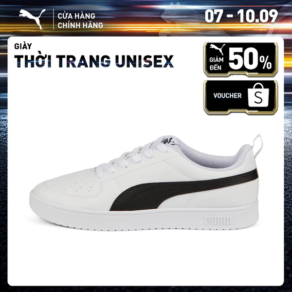 Giày Thời Trang PUMA Unisex Rickie White- Black Màu Trắng