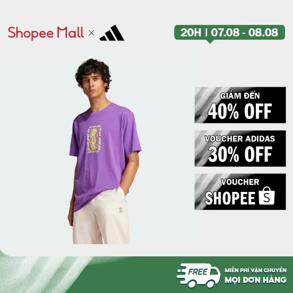 [Duy nhất 8.8 - VOUCHER 30%]adidas Phong cách sống Áo Thun Trefoil Series Nam Màu tím JP4498