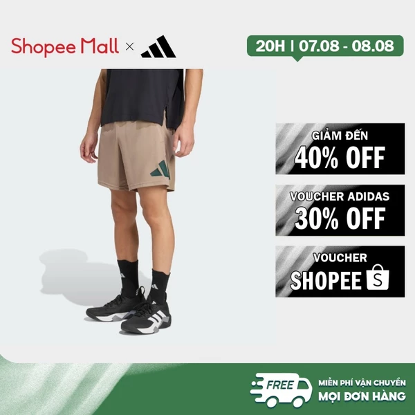 [Duy nhất 8.8 - VOUCHER 30%]adidas Gym & Training Quần Short Tập Luyện Train Essentials Có Logo Nam nâu JW7416