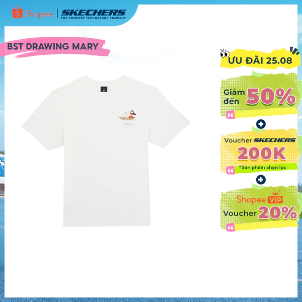 Áo Thun Tay Ngắn Unisex Skechers Skechvibe X Drawingmary Short Sleeve Tee - SL226U656-04U9