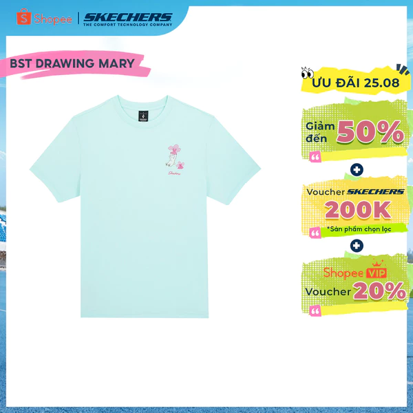 Áo Thun Tay Ngắn Unisex Skechers Skechvibe X Drawingmary Short Sleeve Tee - SL226U659-03LD