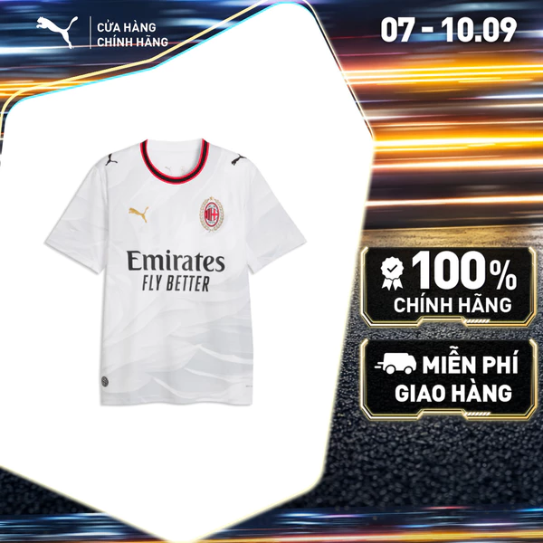 Áo Thun Đá Bóng PUMA Nam ACM Away Jersey Replica White-Victory Gold Màu Trắng