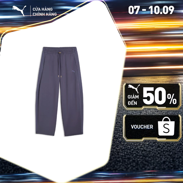 Quần Dài Thể Thao PUMA Nữ HER Barrel Leg Pants Inky Depths Màu Xám