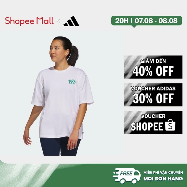 [Duy nhất 8.8 - VOUCHER 30%]adidas Đánh gôn Áo Thun Oversize Golf Book Club Graphic Nữ trắng JI9500