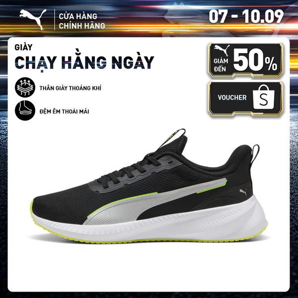 Giày Chạy Bộ PUMA Unisex Flyer Lite 3 Black-Yellow Alert Màu Đen