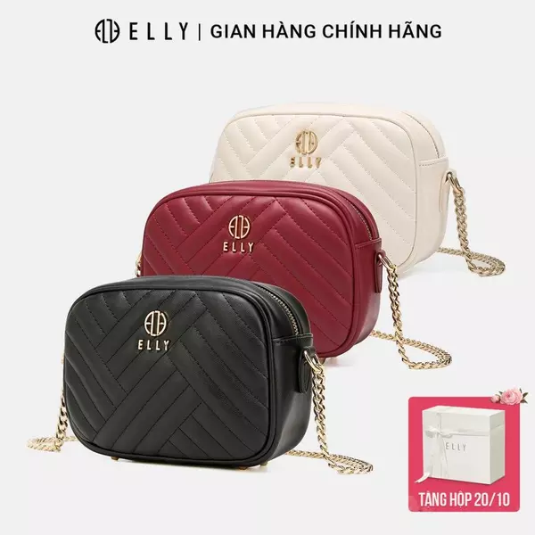 Túi xách nữ thời trang ELLY EL252 đeo chéo đeo vai da tổng hợp cao cấp chính hãng