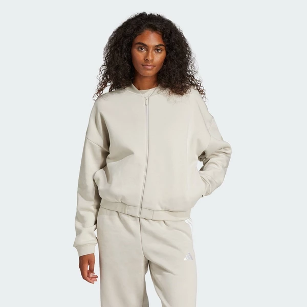 adidas Lifestyle Essentials Contemporary Logo Bomber Jacket Women Beige JD9972