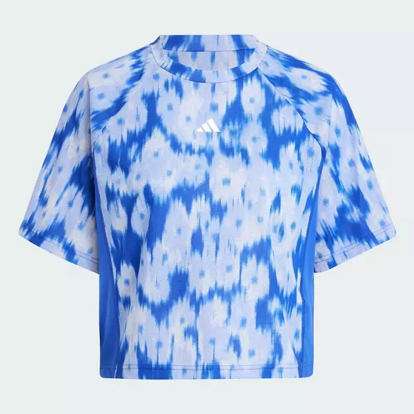 adidas Gym & Training Áo Thun Tie-Dye In Hoa Phủ Họa Tiết Train Essentials Nữ Màu xanh da trời JF3165
