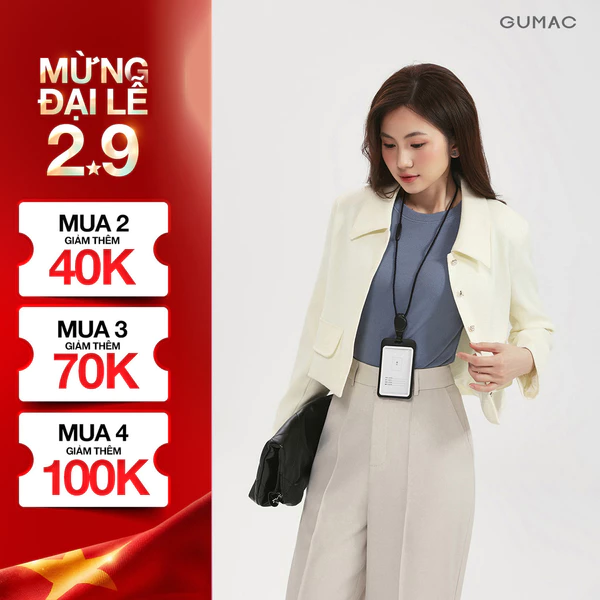 Áo Khoác Nữ GUMAC Dáng Lửng Form Suông 2 Lớp Thanh Lịch Hiện Đại LOWF0903