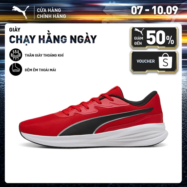 Giày Chạy Bộ PUMA Unisex Night Runner V3 For All Time Red- Silver- Black Màu Đỏ