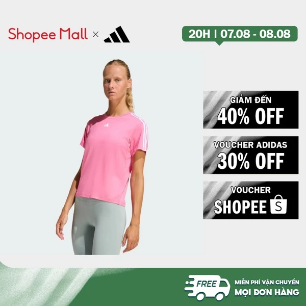 [Duy nhất 8.8 - VOUCHER 30%]adidas Gym & Training Áo Thun 3 Sọc Train Essentials AEROREADY Nữ Hồng KC3325