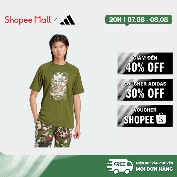 [Duy nhất 8.8 - VOUCHER 30%]adidas Phong cách sống Áo Thun Camo Tongue Nam màu xanh lá IS0248