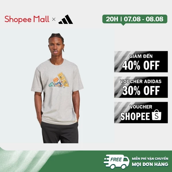 [Duy nhất 8.8 - VOUCHER 30%]adidas Phong cách sống Áo Thun Graphic Trượt Ván Doodle Hunt Nam Xám JM6498