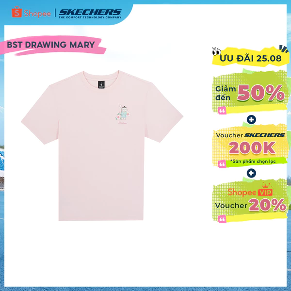 Áo Thun Tay Ngắn Unisex Skechers Skechvibe X Drawingmary Short Sleeve Tee - SL226U660-00ED