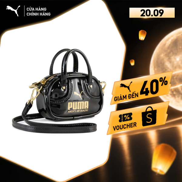 Túi Đeo Vai Thời Trang PUMA Nữ 1976 Pocket Grip Bag Black-Archive Gold Màu Đen