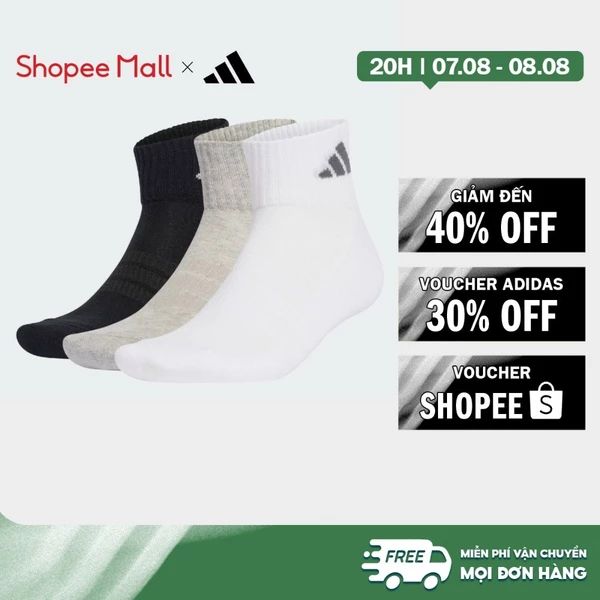 [Duy nhất 8.8 - VOUCHER 30%]adidas Phong cách sống BỘ 3 ĐÔI TẤT CỔ CHÂN THỂ THAO CÓ ĐỆM Unisex Xám KR7117