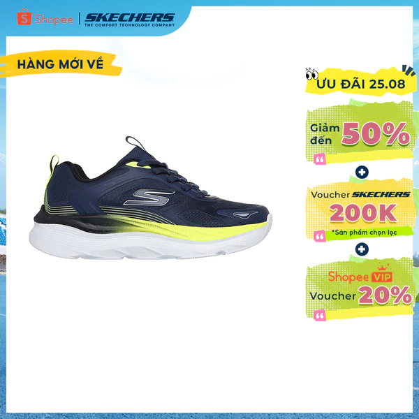 Giày Thể Thao Bé Trai Skechers Max Run Pacewaver - 405146L-NVYL Air-Cooled Goga Mat