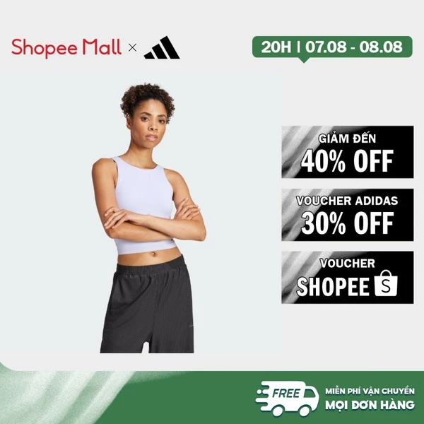 [Duy nhất 8.8 - VOUCHER 30%]adidas Gym & Training Áo Tank Top Lửng Yoga Với Áo Bra Cup 1/2 Bên Trong Nữ Màu tím JH1477