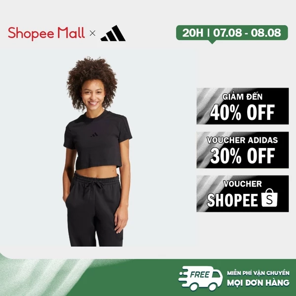 [Duy nhất 8.8 - VOUCHER 30%]adidas Lifestyle ALL SZN 3-Stripes Slim Tee Women Black JI9102