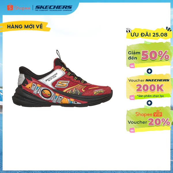 Giày Thể Thao Bé Trai Skechers Slip-Ins Hyper-Quest Where's My Skechers - 404212L-RDBK Air-Cooled Memory Foam