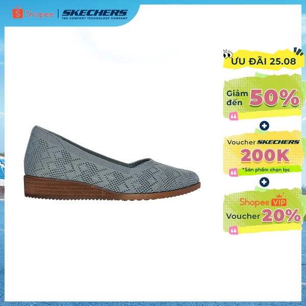 Giày Búp Bê Nữ Skechers Modern Comfort Cleo Sawdust With Grace - 158467-SAGE Air-Cooled Memory Foam