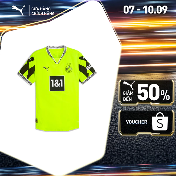 Áo Thun Đá Banh PUMA Nam BVB Anniversary Jersey Auth Yellow Alert-Black Màu Vàng