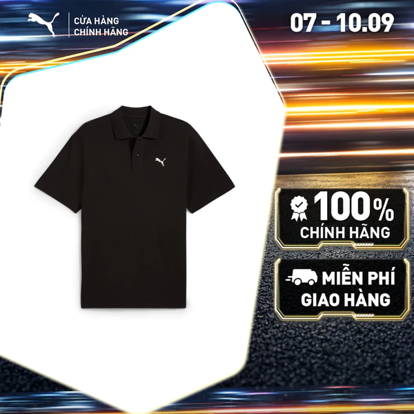 Áo Thun Polo Thời Trang PUMA Nam Wardrobe ESS Pique Black Màu Đen
