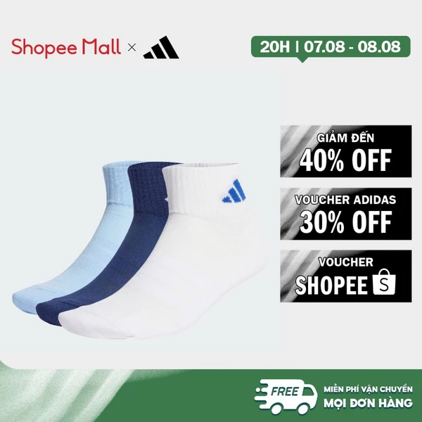 [Duy nhất 8.8 - VOUCHER 30%]adidas Phong cách sống BỘ 3 ĐÔI TẤT CỔ CHÂN THỂ THAO CÓ ĐỆM Unisex Màu xanh da trời KC9632