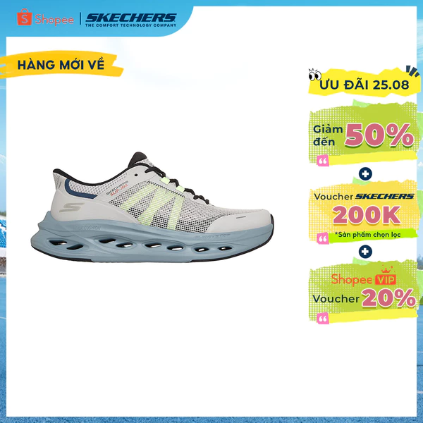 Giày Thể Thao Nam Skechers Slip-Ins GOrun Max CushioningGlide-StepAberdeen Chạy Bộ Tập luyện-220422-GYBL Air-Cooled GM