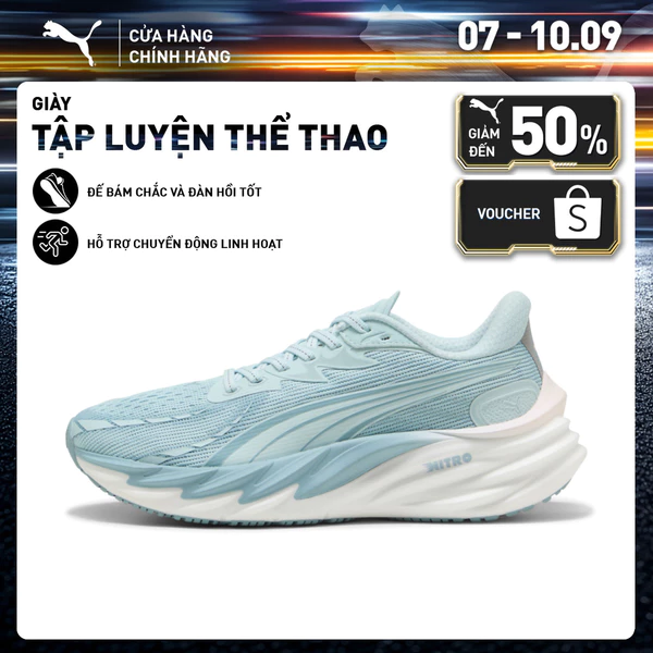 Giày Chạy Bộ PUMA Nữ Velocity NITRO 4 Wns Fresh Water-White Màu Xanh