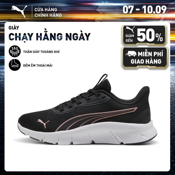 Giày Chạy Bộ PUMA Unisex FlexFocus Lite Modern Black-White-Rose Gold Màu Đen