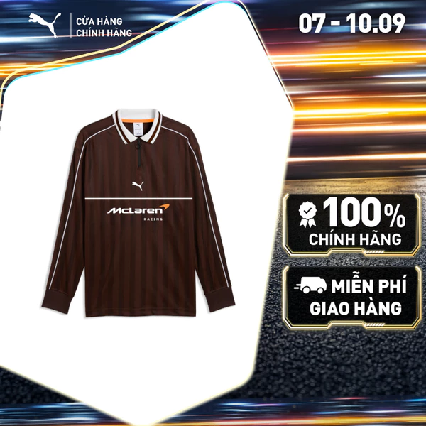 Áo Thun Thể Thao PUMA Unisex McLaren Racing LS Jersey Chocolate Fondue Màu Nâu