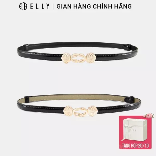 Thắt lưng nữ ELLY ED11 khóa đan gài da bò Italy cao cấp dây nịt nữ thời trang chính hãng