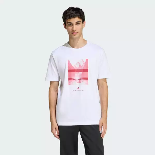adidas Phong cách sống & Quần vợt ÁO THUN GRAPHIC KAYAK NGOÀI TRỜI Nam trắng KB2539