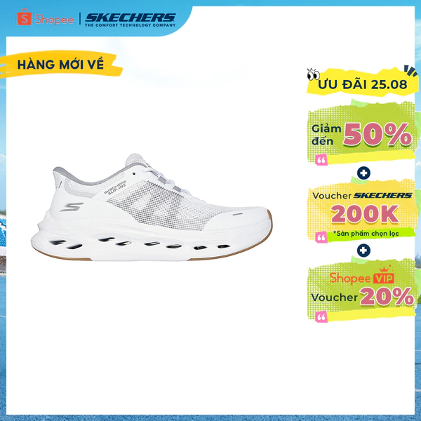 Giày Thể Thao Nam Skechers Slip-Ins GOrun Max Cushioning Glide-Step Aberdeen Chạy Bộ Tập luyện-220422-WHT Air-Cooled GM