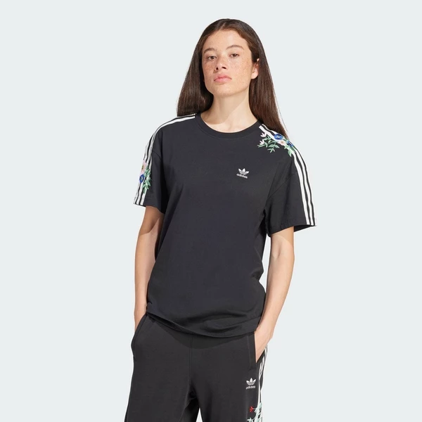 adidas Lifestyle Floral Loose Tee Women Black IT5399