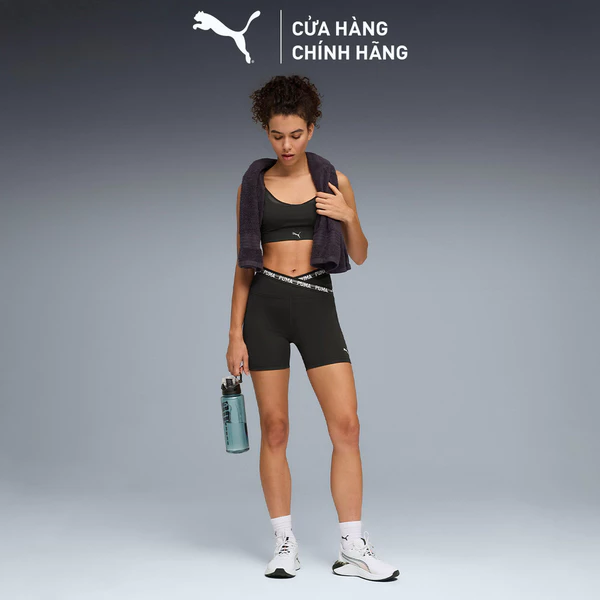 Quần Đùi Thể Thao Tập Luyện PUMA Nữ W Strong CF Short Tght Black Màu Đen