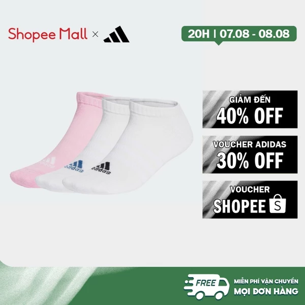 [Duy nhất 8.8 - VOUCHER 30%]adidas Phong cách sống Bộ 3 Đôi Tất Cổ Thấp Lót Đệm Unisex trắng JC9384