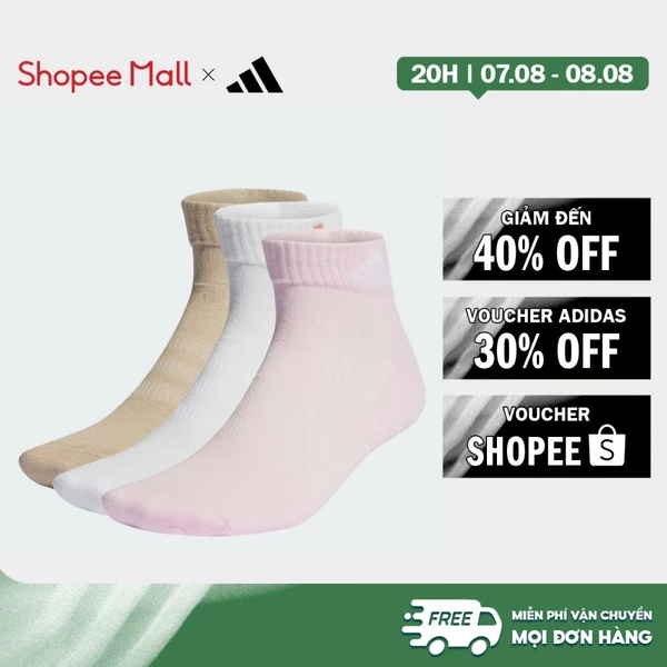 [Duy nhất 8.8 - VOUCHER 30%]adidas Phong cách sống Bộ 3 Đôi Tất Cổ Chân Có Đệm Sportswear Unisex Hồng IP0404